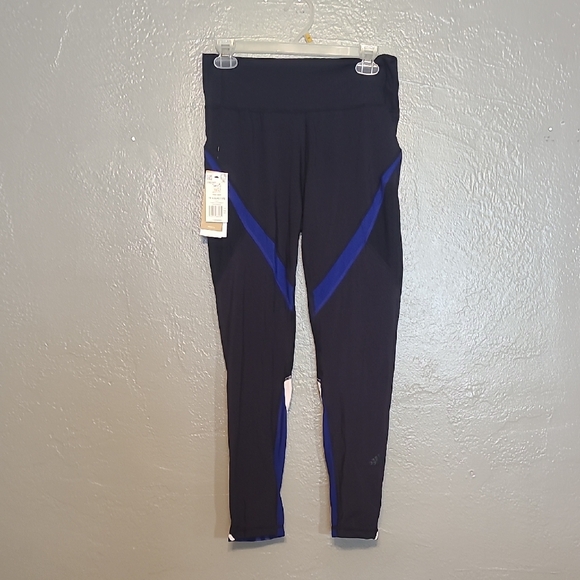 adidas Pants - Adidas Womens Black & Blue Athletic Leggings Large NWT Climalite